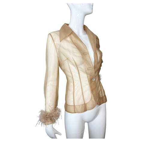 Dolce Gabbana Sheer Nude Beige Jacket For Sale At Stdibs
