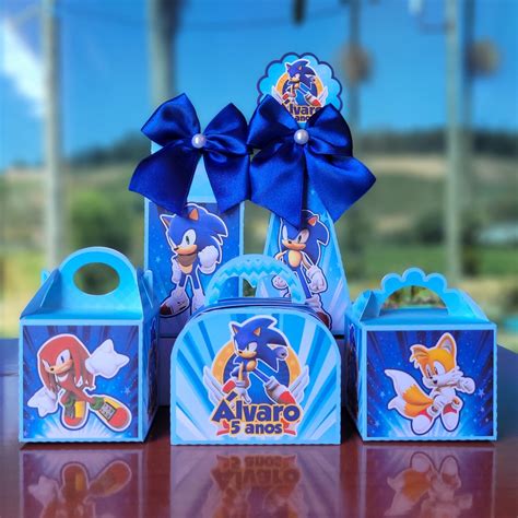 Kit Festa Personalizados Sonic Lembrancinhas Caixinhas Para Festa