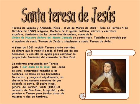 Biografía De Santa Teresa De Jesús Santa Teresa De Jesus La