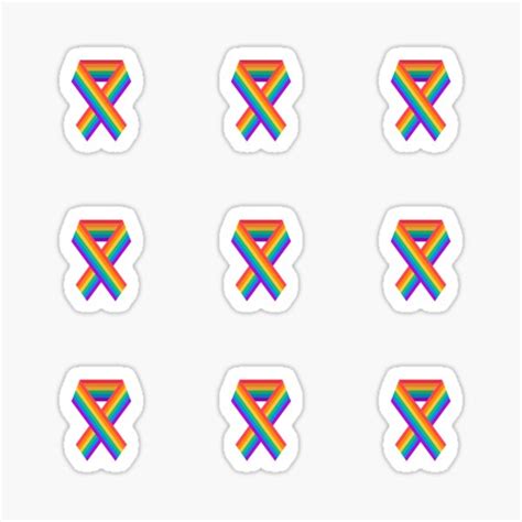 Rainbow Ribbon Sticker Pack Lgbtq Gay Pride Sticker For Sale By Ideasforartists Redbubble