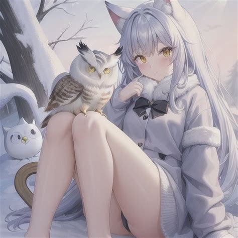 Snow wolf girl | CGTrader