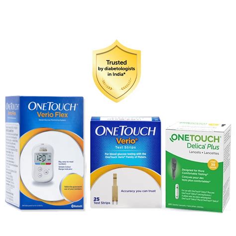OneTouch Verio Flex Blood Glucose Monitor Value-Pack (Free:10 strips ...