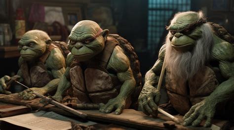 Elderly Mutant Ninja Turtles Digital And Ai Art