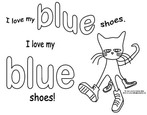 Pete The Cat Coloring Page I Love My White Shoes : This book shows him exploring library, lunch ...