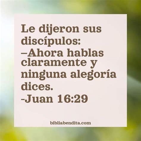 Versiculo 1629 - Explicación Juan 16:29. 'Le dijeron sus discípulos: -Ahora hablas ...