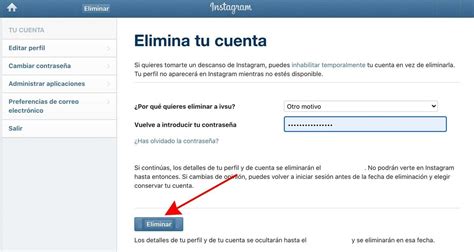 Cómo eliminar una cuenta de Instagram