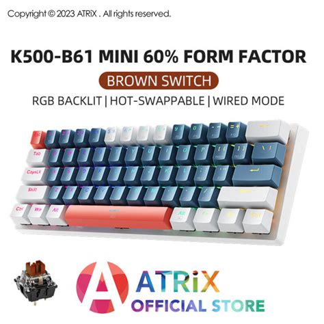 Machenike K B Wired Mechanical Keyboard Compact Keys Pin Hot Swappable Rgb Backlit