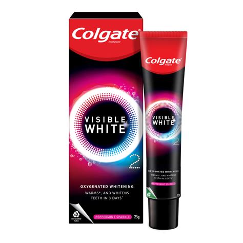colgate visible white  whitening peppermint sparkle toothpaste  gm