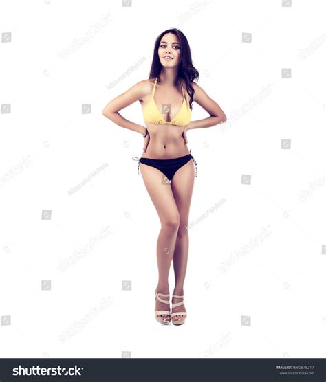 Beautiful Brunette Girl Posing Bathing Suit Stock Photo 1660878217 Shutterstock