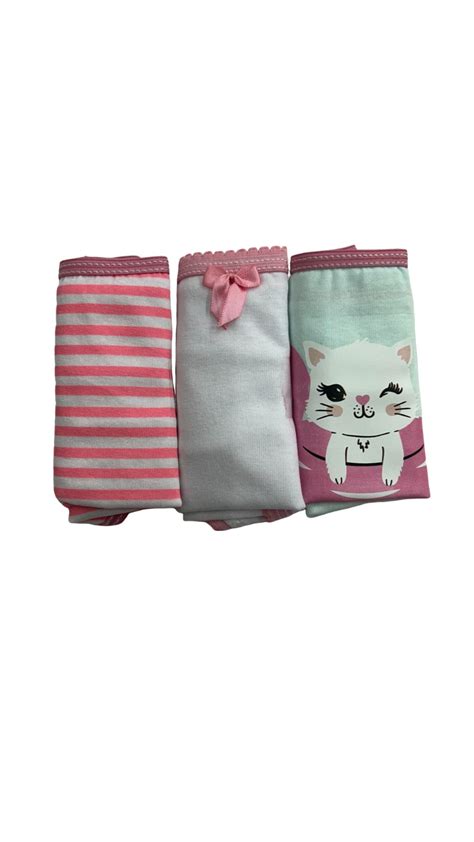 Kit 3 Calcinhas Infantil Gato na bóia 100 algodão Confecções Folly Lingerie Infantil no Atacado