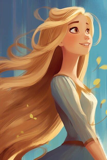 Premium Photo A Close Up Of A Cartoon Girl With Long Blonde Hair Generative Ai