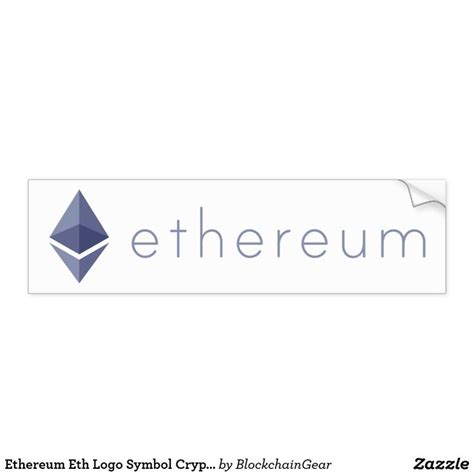 Ethereum Eth Logo Symbol Cryptocoin Bumper Sticker Bumper Stickers