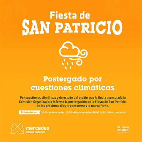 Por cuestiones climáticas se reprograma la Fiesta de San Patricio