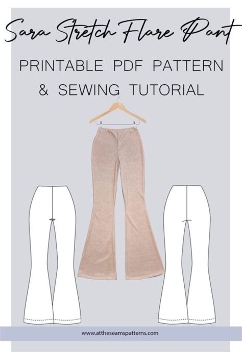 At The Seams Patterns Sewing Tutorial Sara Stretch Flare Pant Pants Sewing Pattern Diy