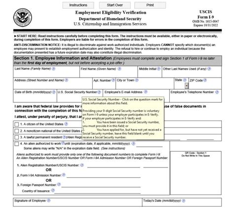 I Form Printable Employment Eligibility Verification