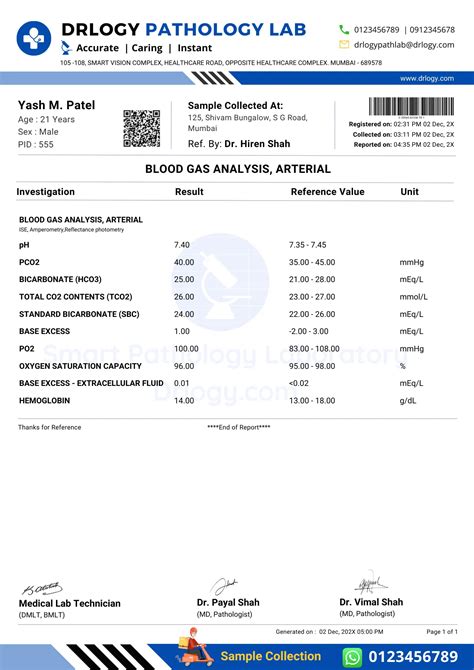 10 Key Clinical Guidelines for Arterial Blood Gas Test Report Format