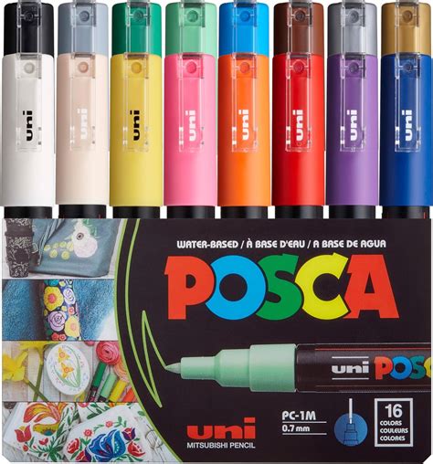 Posca PC 1M Rotulador De Pintura Extrafino De 0 7 Mm 16 Colores