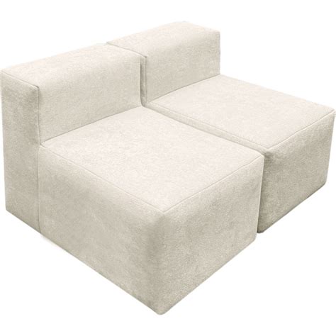 Sofá Modular Brunei 02 lugares sem Braço Nude Disktem