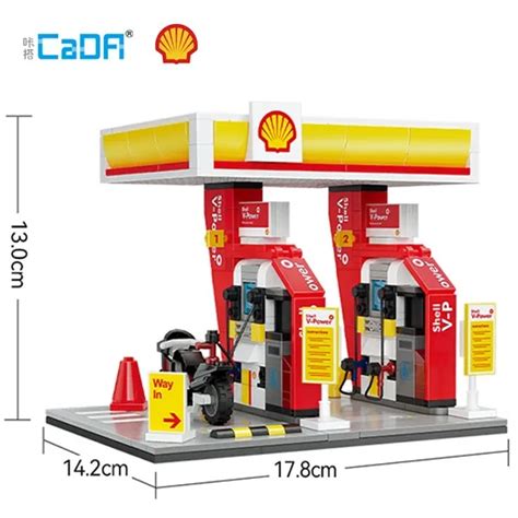 Lego Moc Cada Shell Station Mini Building Scene Creator