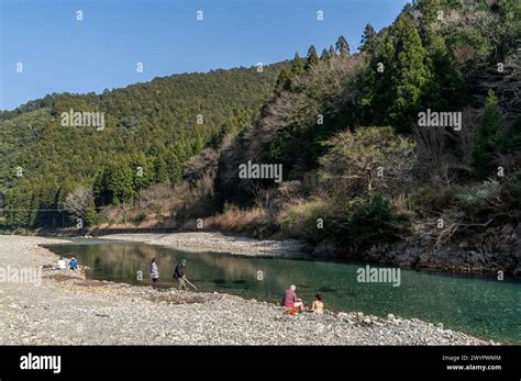 Visitors To The Natural Onsen Hot Springs Along The Kumano Kodo Ancient