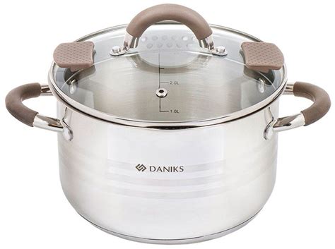 Кастрюля DANIKS, Нержавеющая сталь, 3,9 л - купить по выгодной цене в ...