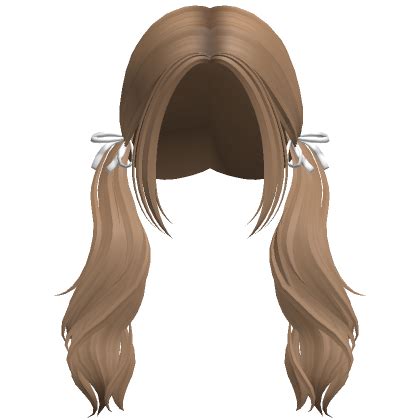 Cute Curled Adorable Pigtails W Bow Dark Blonde Roblox