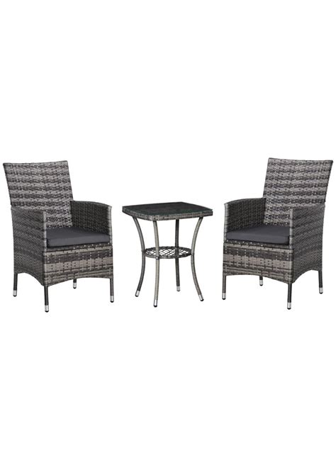 Outsunny Piece Rattan Garden Bistro Furniture Set Matalan