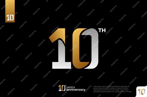 Premium Vector Gold Silver Number 10 Logo Icon Design On Black