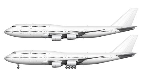 Boeing 747 8i Blank Illustration Templates Norebbo