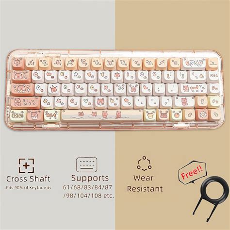 Cute Capybara Keycaps Set Graffiti Anime Keycaps Set Mao Profile 134