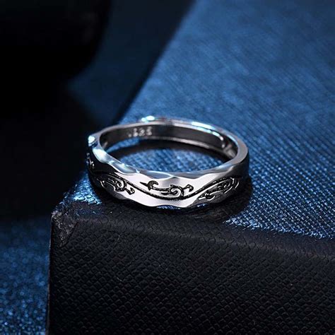 Купить Ретро регулируемое серебряное простое кольцо в китайском стиле с ...