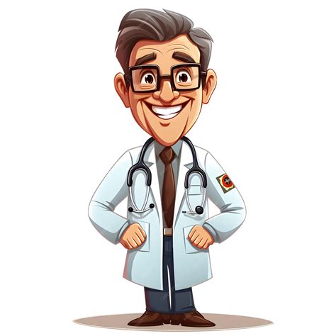 Premium Photo | A cartoon of a doctor with a stethoscope on his neck