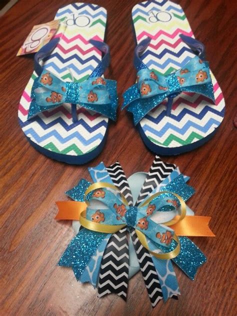Finding Nemo Hair Bow And Matching Flip Flops