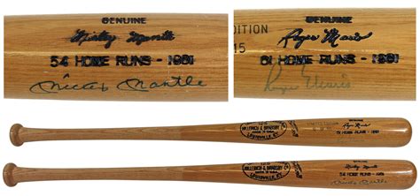 Mickey Mantle And Roger Maris Dual Signed 1961 Commemorative Louisville