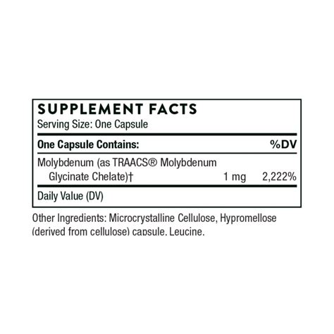 Molybdenum Glycinate (60 caps) by Thorne - IPM Supplements