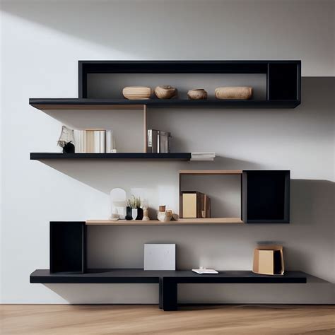 «Минималистичный стеллаж с открытыми…» — картинка создана в Шедевруме