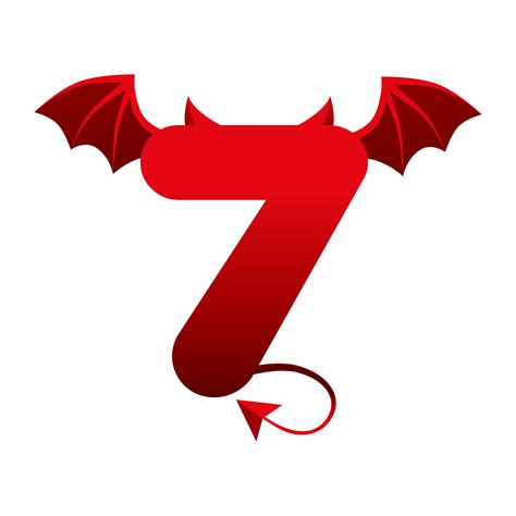 Devil Red Numbers With Wings For Ui Games Vector Illustration Set Of
