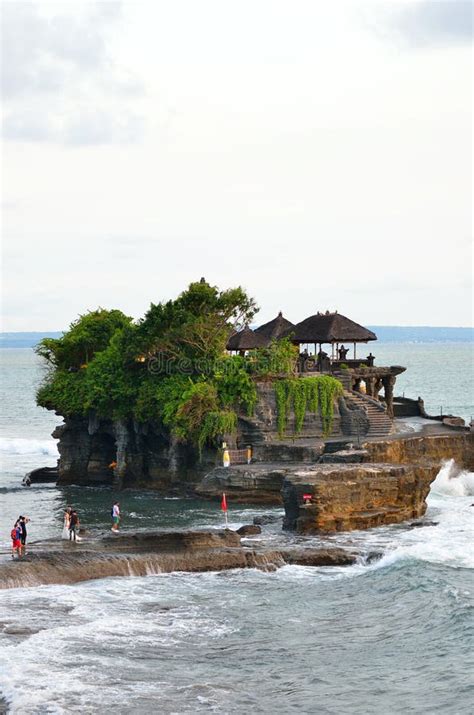 tanah lot temple  sea  bali island indonesia editorial stock image