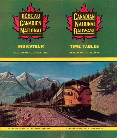 Railway timetables - Railroad timetables - Canadian National Railways