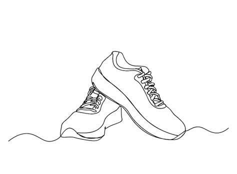 Le Dessin D Art D Une Seule Ligne De Chaussure Continue L Illustration