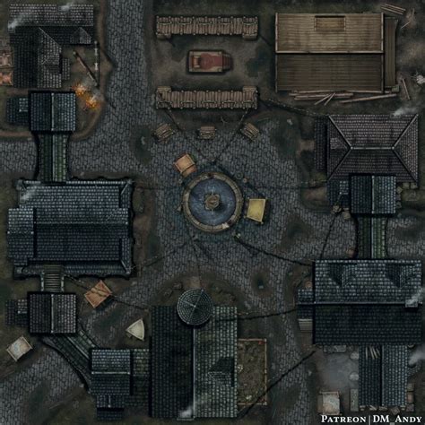 Village Town Square Multi Level Battle Map Battlemaps Fantasy City