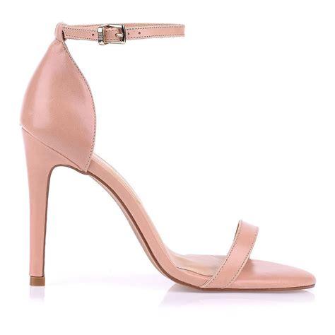 Sand Lia Salto Alto Couro Nude Uza Shoes Sapatos Femininos