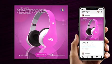 Headphones Social Media Post Design Template Behance