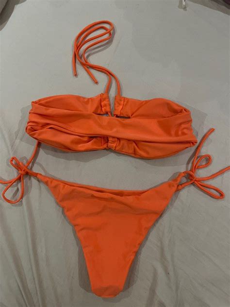 Orange Bikini Women S Fashion Swimwear Bikinis Swimsuits On Carousell