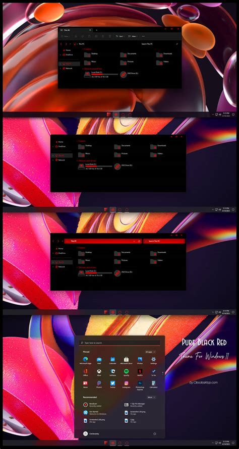 Pure Black Red Theme Win11 23H2 by Cleodesktop on DeviantArt
