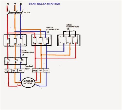 Star And Delta Power Circuit Diagram Wiring Starter Automati