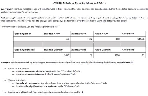 Acc Milestone Three Guidelines And Rubric Chegg