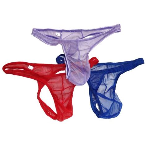 K Hot Sexy Mens Underwear Thong Skimpy Pouch C Thru Fishnet Cheeky Back Ebay