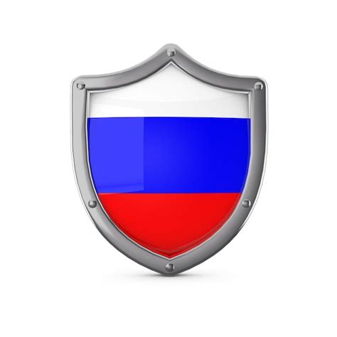 Premium Photo Russia Security Concept Metal Shield Shape With