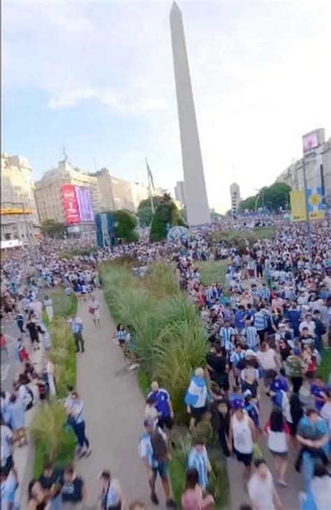 Argentina Fans Celebrate World Cup At Landmark Sexiest Fan Said She D Run Naked Around Daily